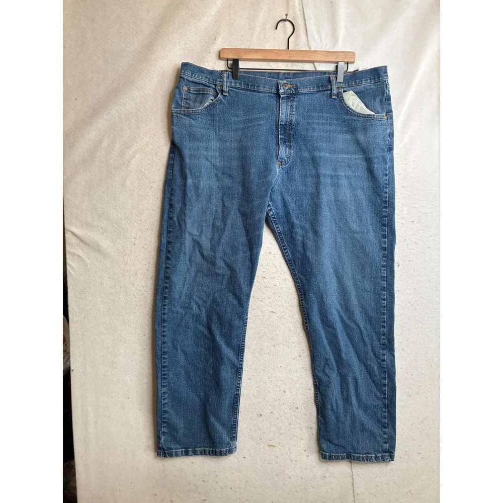 Wrangler Premium Quality Mens Straight Leg Jeans Blue 42x30 1097FXWXD